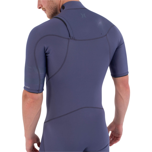 2026 Hurley Hombres Air 2/2mm Manga Corta Chest Zip Neopreno MFS0013212 - Destroyer